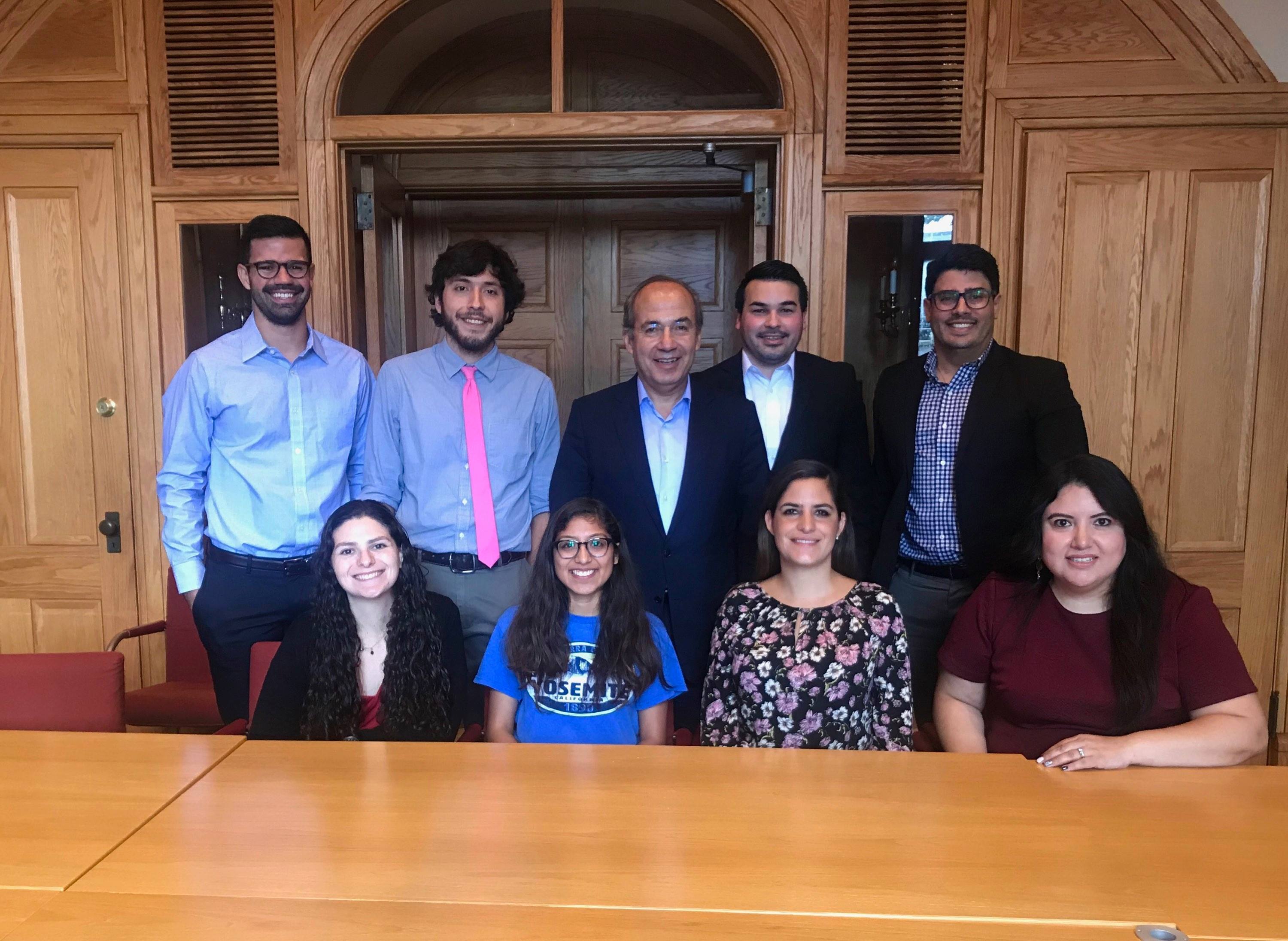 Penn SACNAS members pose for a photo with former President of Mexico 